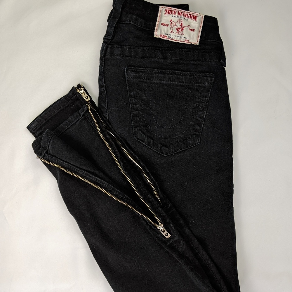 Black True Religion Skinny Jeans
